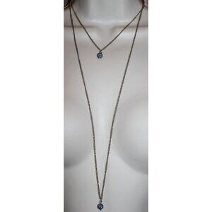 Express Layered Chain Blue Cluster Ball Pendants Necklace Vintage Y2K Deadstock